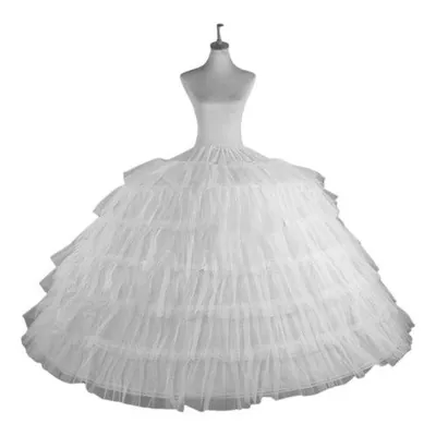 Saiote branco de 6 aros com camadas de babados, vestido em manequim